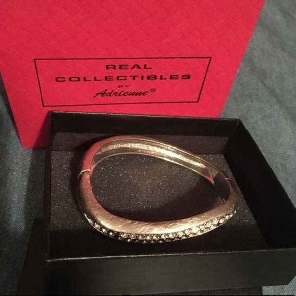 Pave Crystal Curved Hinged Bangle - Picture 5 of 10